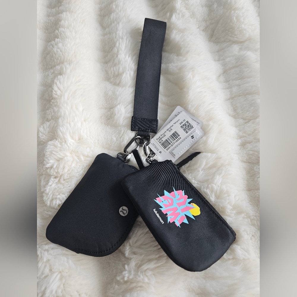 NWT Lululemon x Miami Dual Pouch Wristlet, Black, Miami Exclusive 🌴☀️